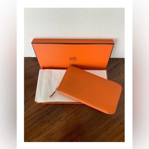 ✅SOLD✅ Hermes Azap Long Wallet Epsom Orange